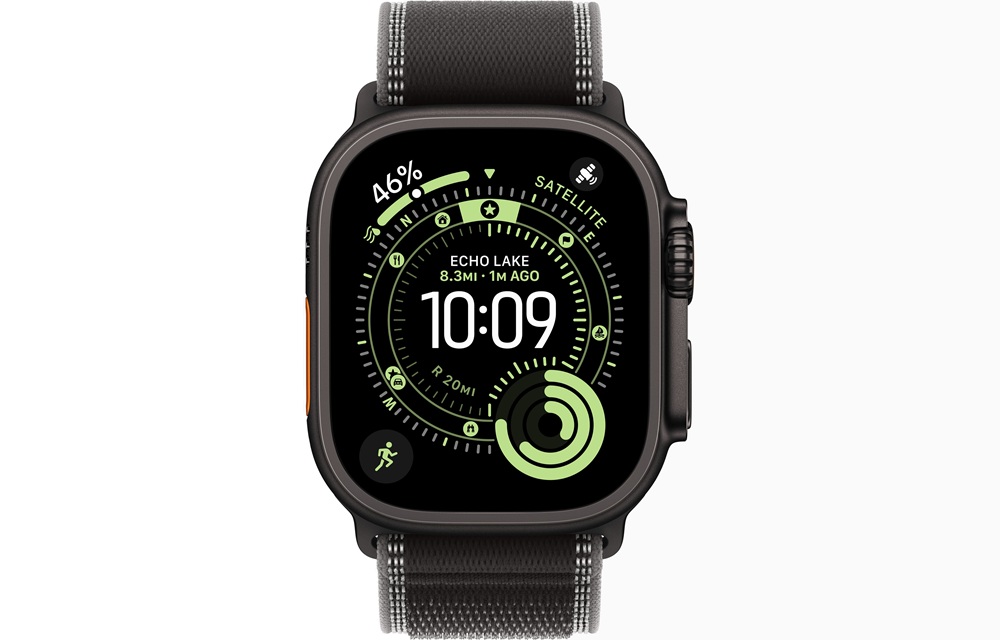Apple Watch Ultra 3 Cellular 49mm Black Titanium Case with Black/Charcoal Trail Loop M/L