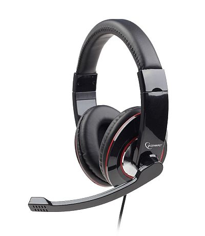 Headphones Gembird w/Mic MHS-U-001 USB Glossy Black