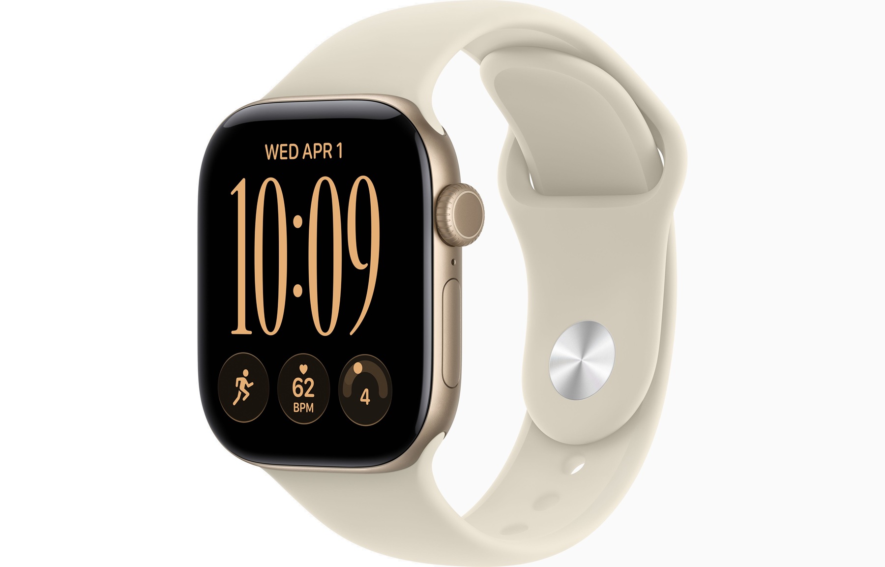 Apple Watch Series 12 GPS 42mm Light Gold Aluminium Case with Sand Sport Band S/M