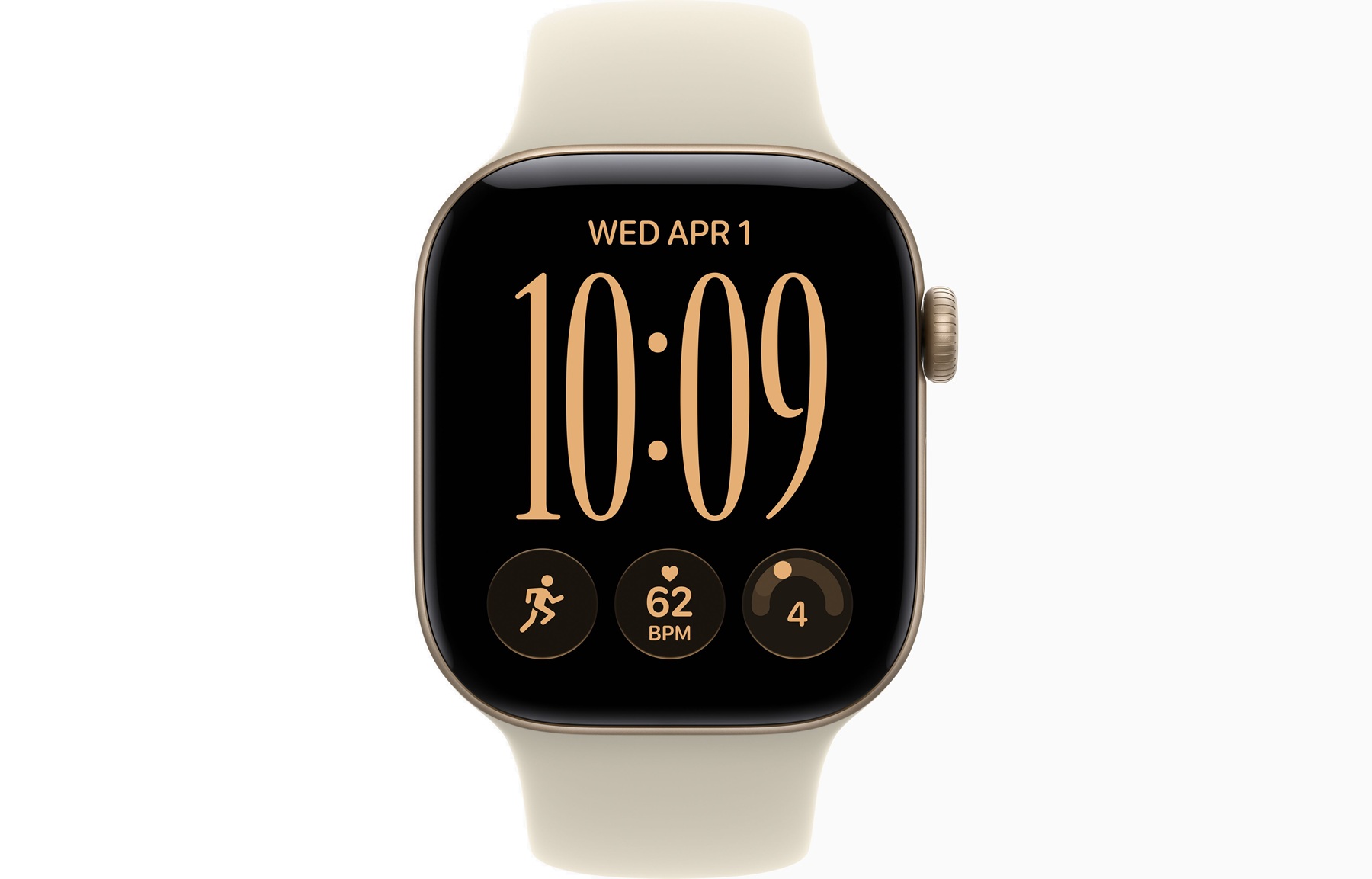 Apple Watch Series 12 GPS 42mm Light Gold Aluminium Case with Sand Sport Band S/M