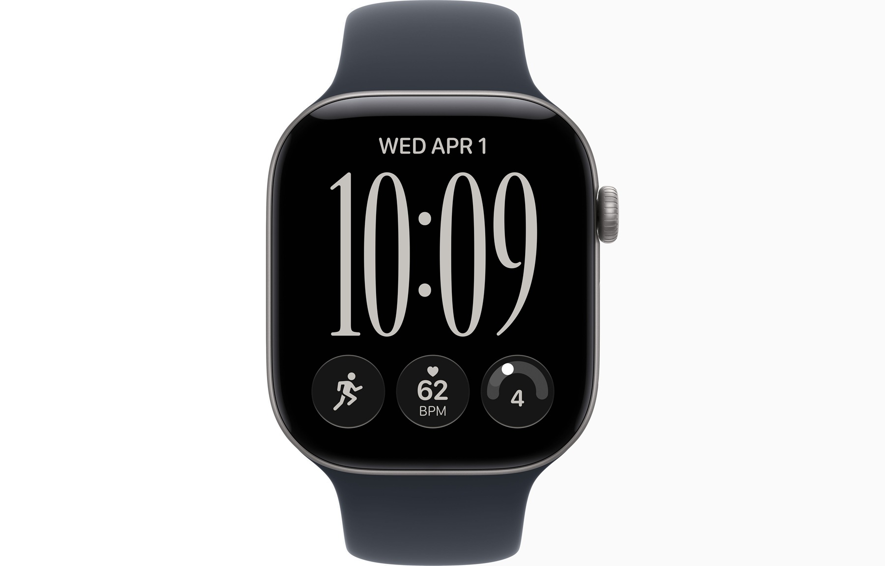 Apple Watch Series 12 GPS 46mm Space Grey Aluminium Case with Navy Blue Sport Band M/L