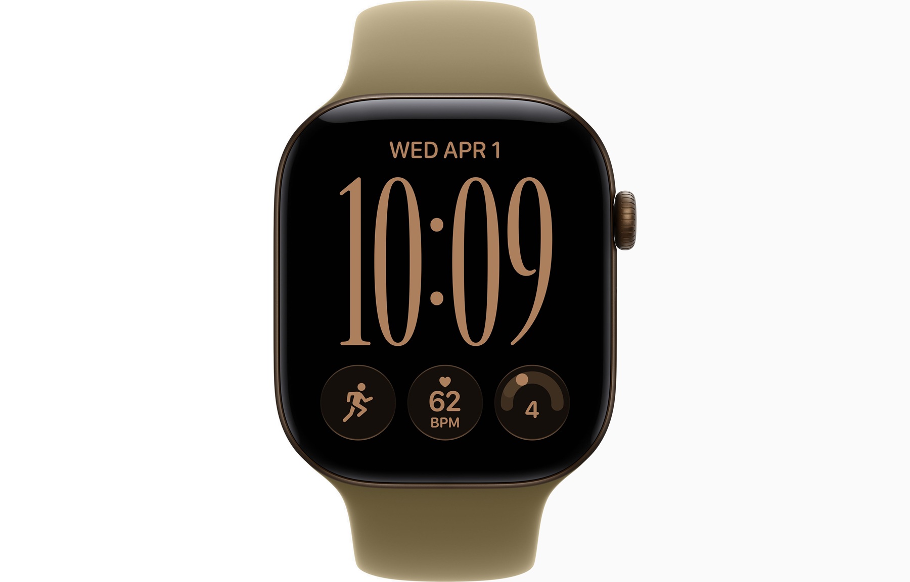 Apple Watch Series 12 GPS 46mm Dark Bronze Aluminium Case with Olive Sport Band M/L