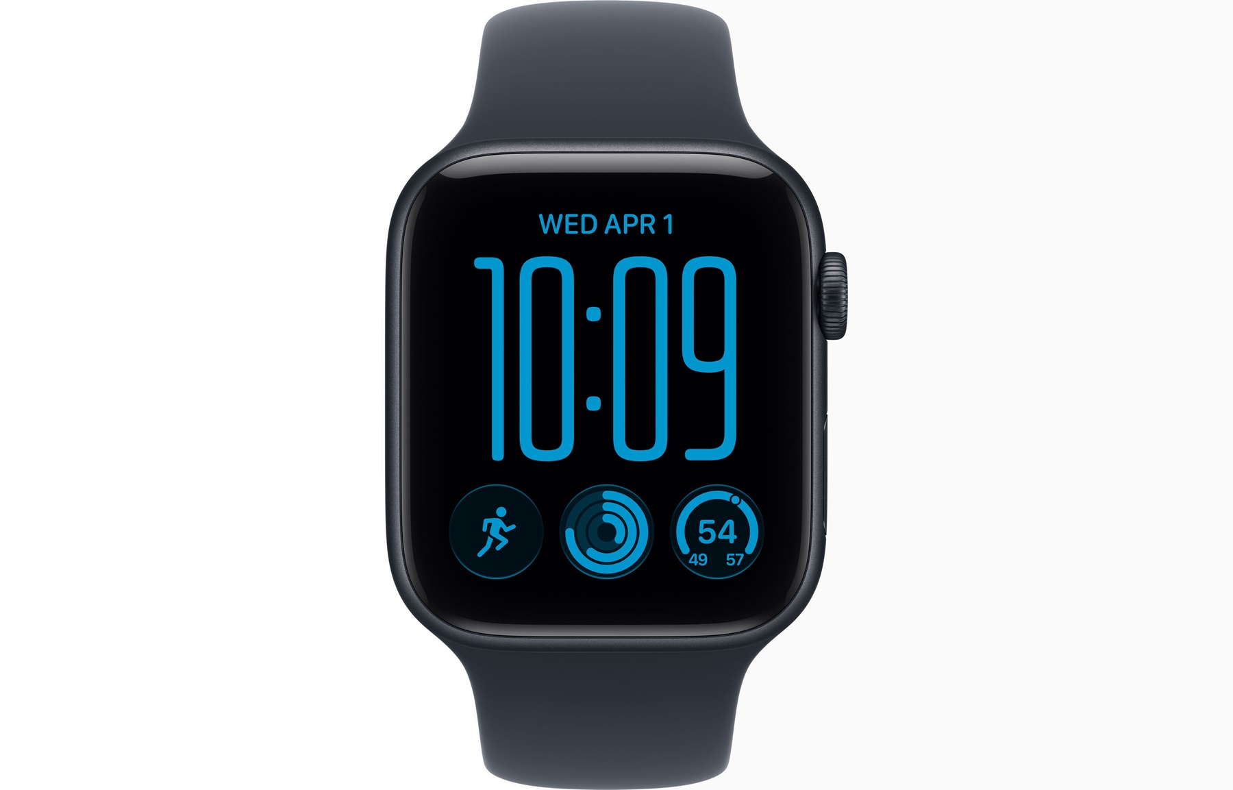 Apple Watch SE3 v2 GPS 44mm Midnight Aluminium Case with Navy Blue Sport Band M-L