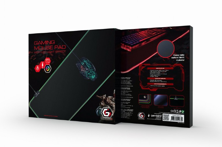 Mouse Pad Gaming MP-GAMELED-L Black 300 x 800 LED Light