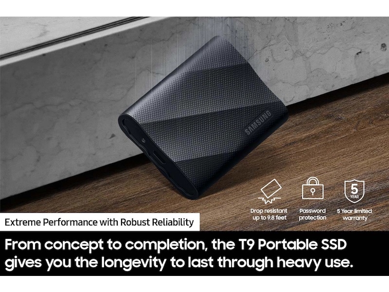 SSD External Samsung T9 1TB USB 3.2 2000MB/s Black