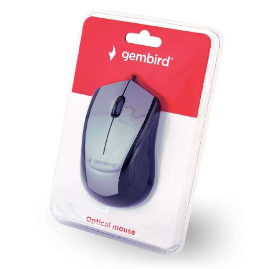 Mouse Gembird MUS-3B-02 Optical Black/Grey 1000DPI USB