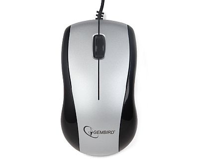 Mouse Gembird MUS-U-002 Optical Black & Silver 1000DPI USB