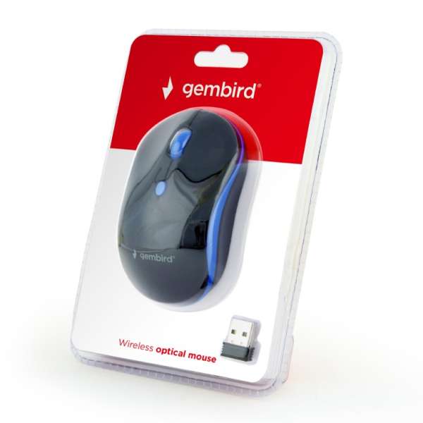 Mouse Gembird Wireless MUSW-4B-03 Optical 1600DPI Black/Blue