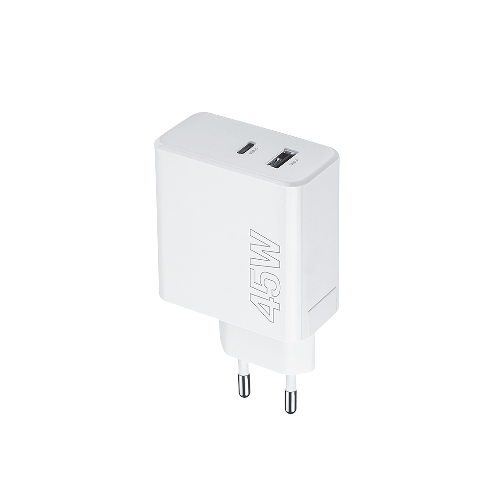 USB Universal Power Charger Maxlife 45W Type-C 2xPort QC3 PD White