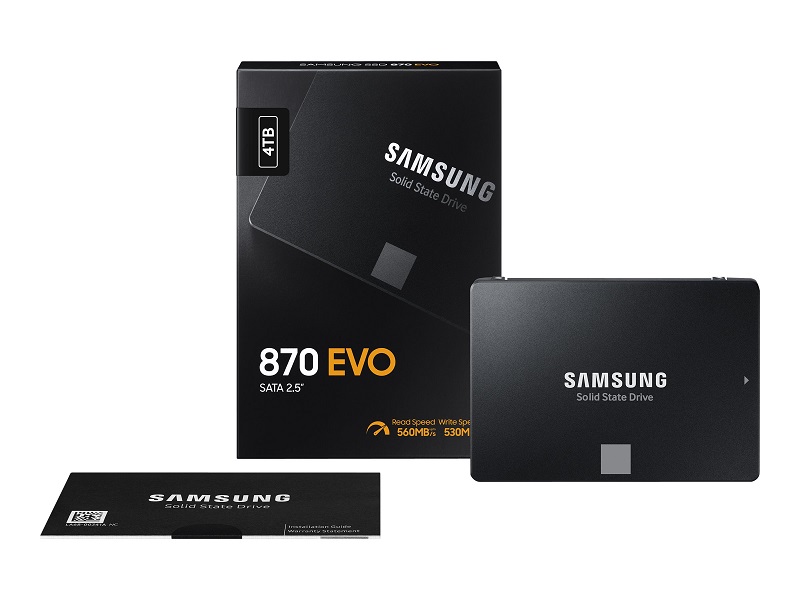 SSD 2.5" Samsung 870 Evo 4TB SATA3 AES 256-bit Encr. 560R/530W