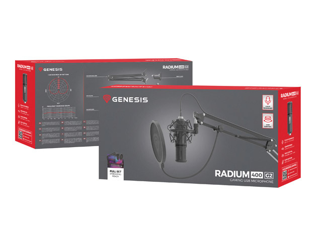 Microphone Gaming Genesis Radium 400 G2 Studio For Streaming