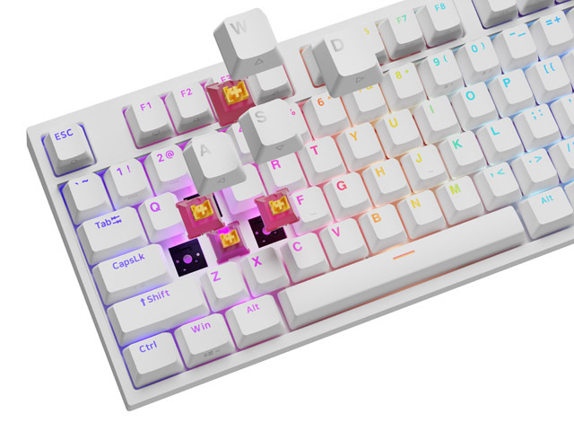 Keyboard Genesis Gaming Thor 404 Hot Swap Mechanical White Outemu Peach Silent Switch