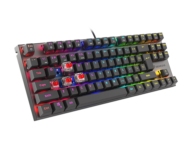 Keyboard Genesis Gaming Thor 303 TKL Hot Swap Mechanical Red Switch RGB Black