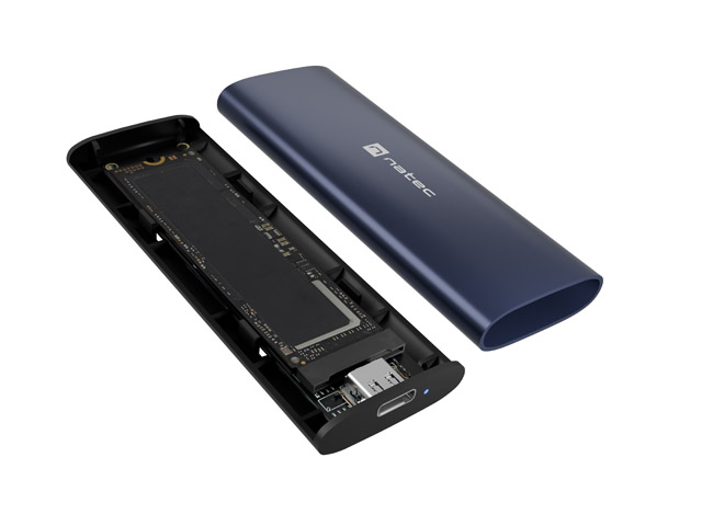 External Rack for SSD NVMe M.2/PCIe Natec Rhino Lite Type USB-C 3.2 Gen2 Navy Blue