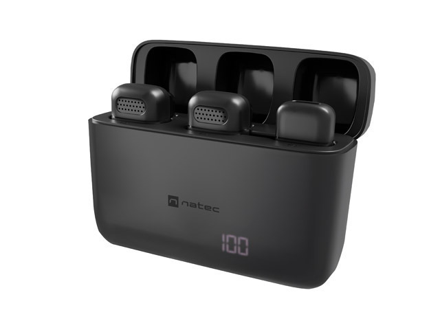 Microphone Mobile Natec Hopper Lavalier Wireless USB-C (Set of 2)