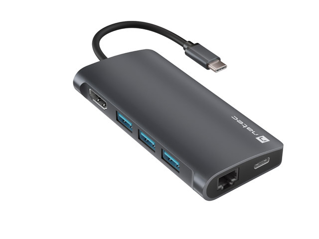 Docking Station Natec Fowler 2 V2 Type-C 3xUSB 3.0/HDMI 4K/RJ45/USB-C PD/CardReader