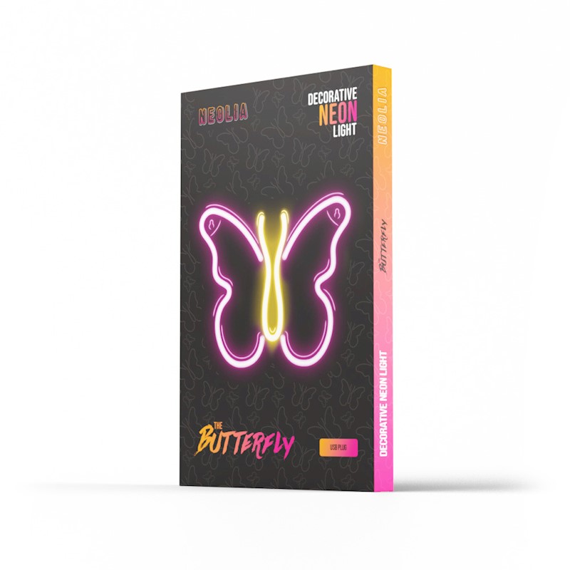 Wall LED Lights Neon Butterfly NNE03 Pink/Yellow