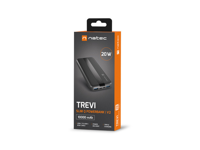 Power Bank Natec Trevi Slim Q V2 10000mAh 20W USB-C
