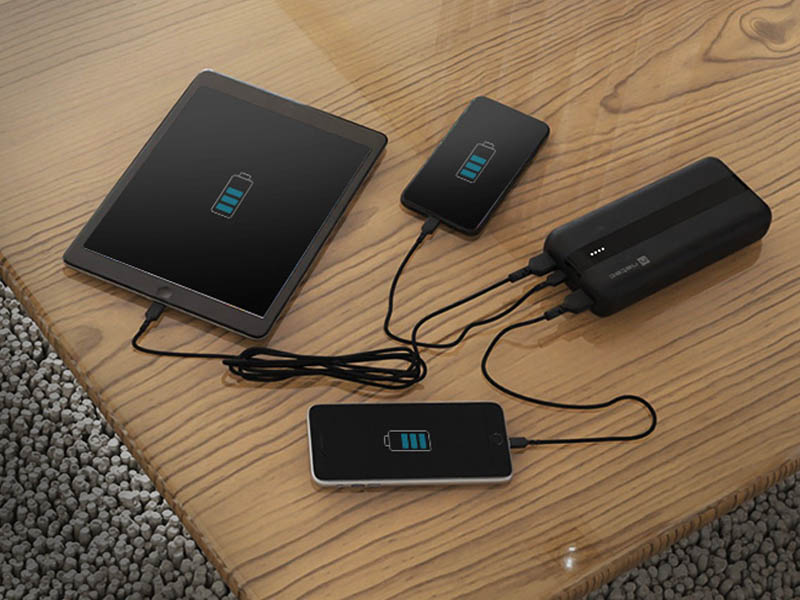 Power Bank Natec Trevi 20000mAh Dual USB + Type-C Black