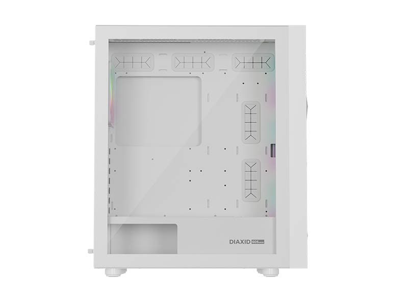 ATX Midi Tower Case Genesis Diaxid 605 Gaming ARGB w/4x ARGB Fans White