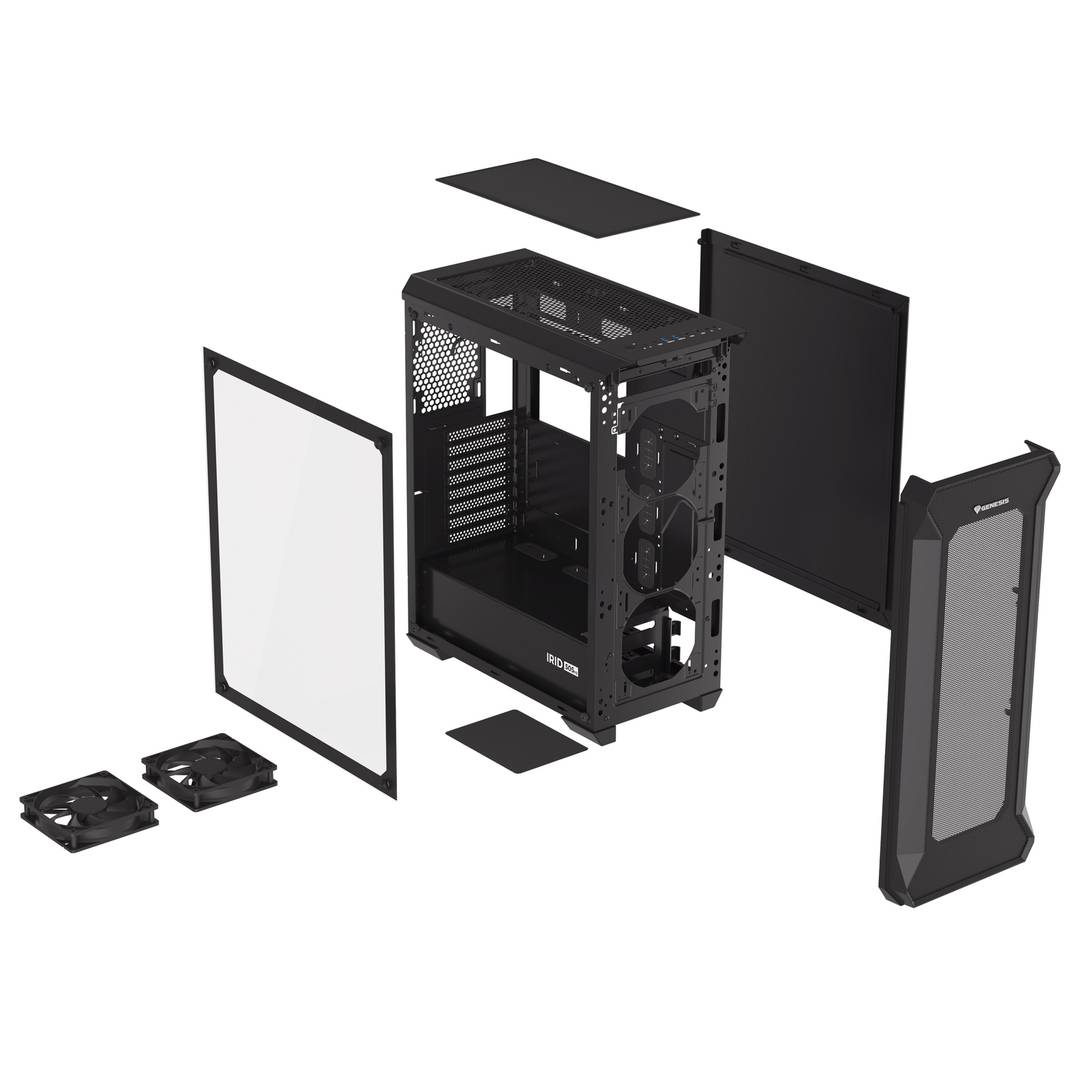ATX Midi Tower Case Genesis Irid 505 Gaming Black w/o PSU