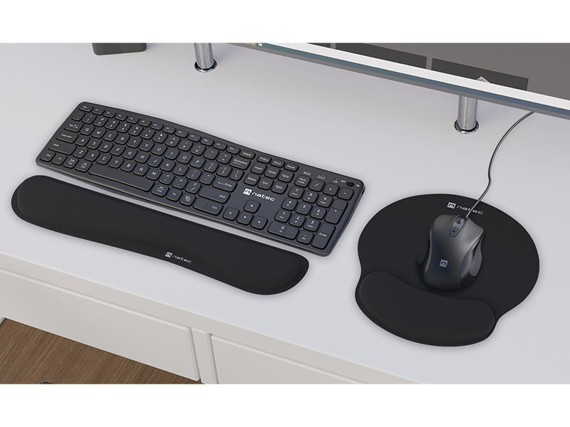Mouse Pad Natec Chipmunk Ergo Gel w/Wrist Rest Black