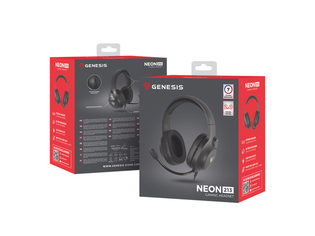 Headphones Genesis Gaming Neon 213 RGB Backlight Black