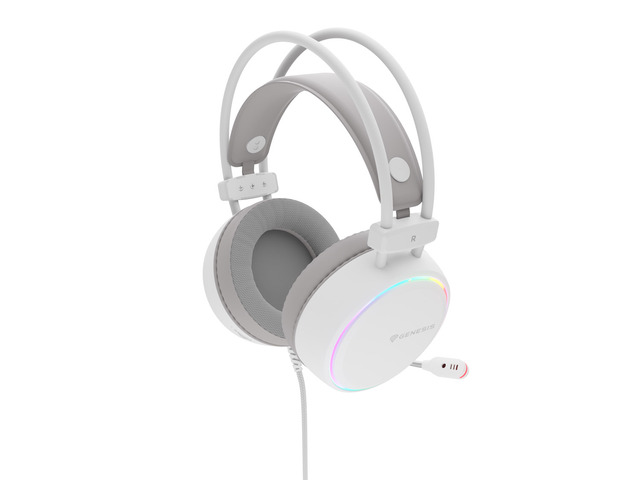 Headphones Genesis Gaming Neon 613 G2 RGB Backlight White