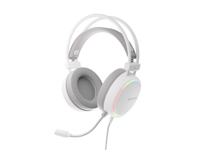 Headphones Genesis Gaming Neon 613 G2 RGB Backlight White