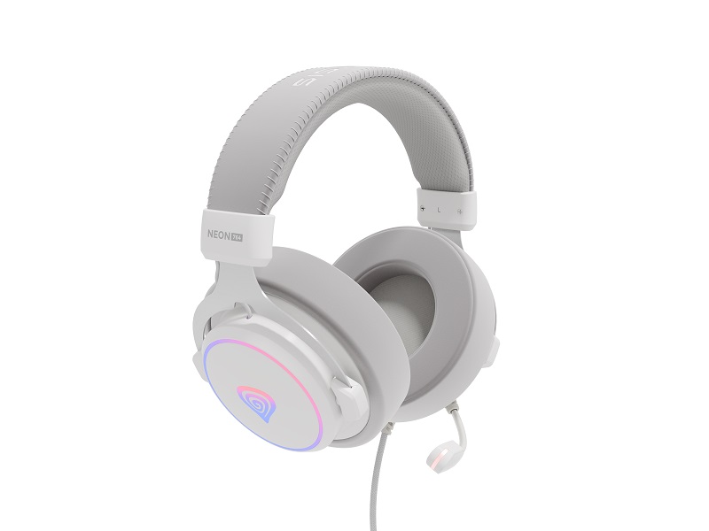 Headphones Genesis Gaming Neon 764 RGB Backlight White