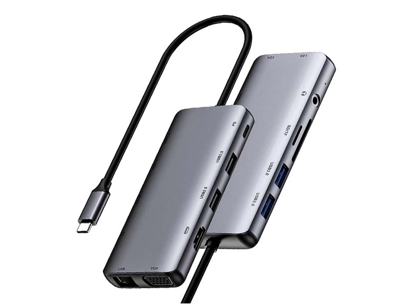 USB Hub Netac 11in1 Type-C Multiport USB3.0x2/USB2.0x2/USB-Cx1/HDMI/VGA ...