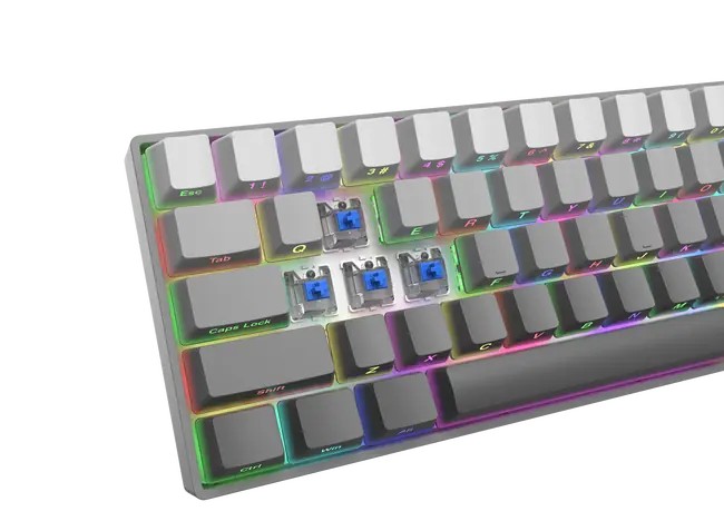 Keyboard White Shark Gaming Nunchaku Mechanical RGB Gray Gradient Blue Switch