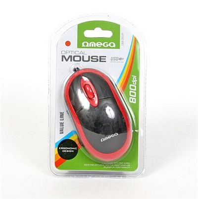 Mouse Omega OM-06VR 3D Optical Black/Red 1200DPI USB