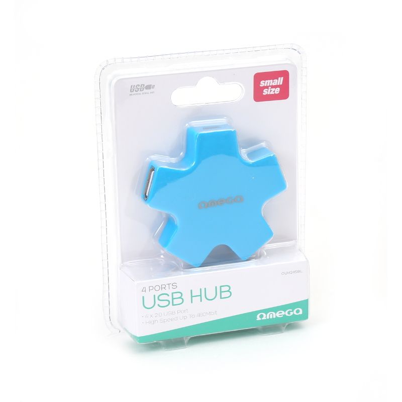 USB HUB 2.0 4-Port Omega OUH24SB Star Blue