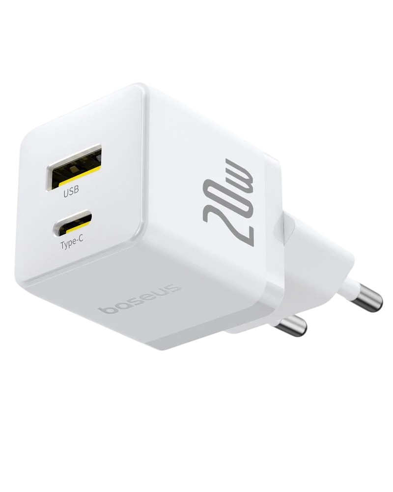 USB Universal Power Charger Baseus Palm 20W w/USB-C Cable White