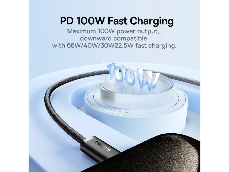 Cable USB 2.0 Type-C to Type-C 1m Baseus Dynamic 3 PD 100W Cluster Black