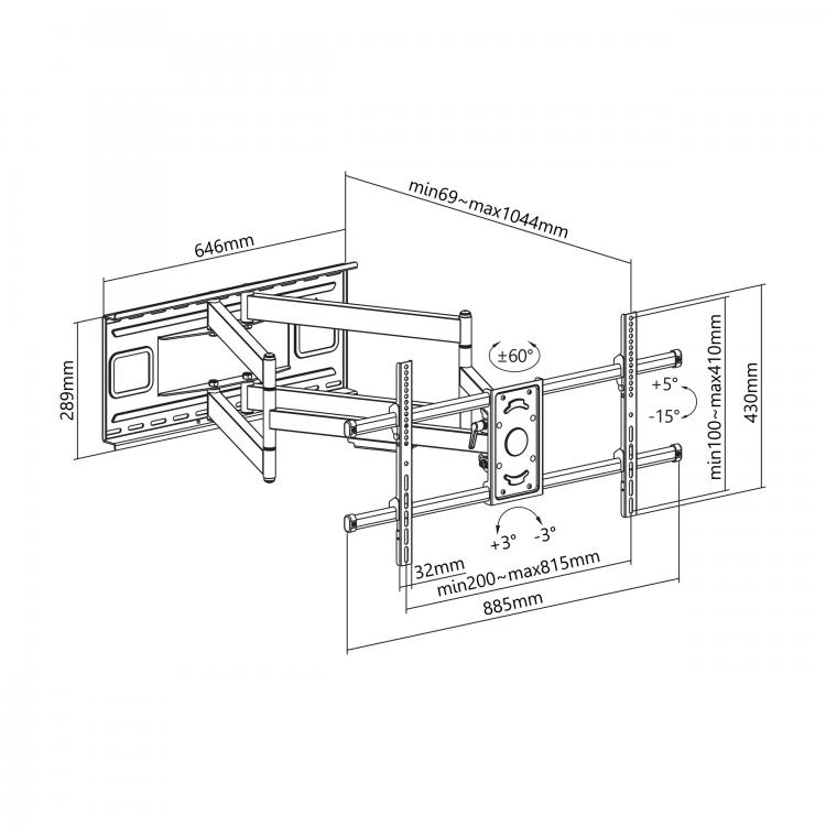 TV Wall Mount SBOX PLB-4986 43"-90"