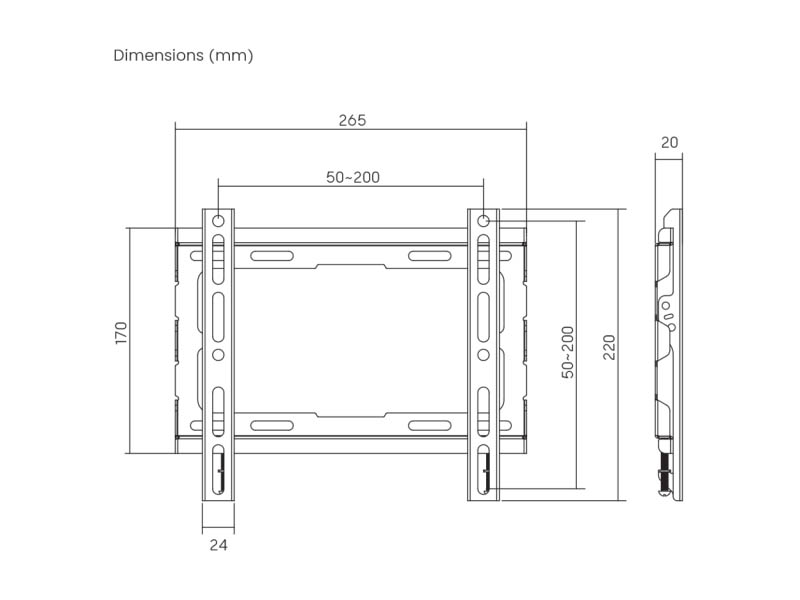 TV Wall Mount SBOX PLB-2222F-2 23"-43" Fixed
