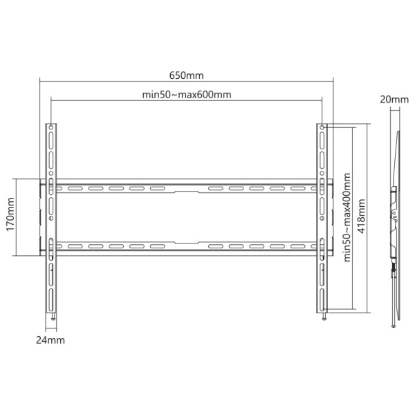 TV Wall Mount SBOX PLB-2264F-2 37"-80" Fixed
