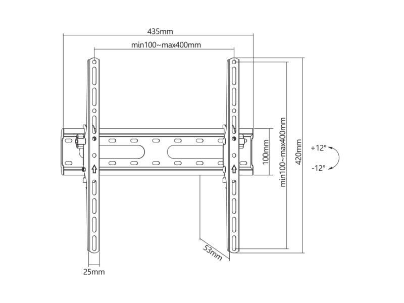 TV Wall Mount SBOX PLB-2544T-2 32"-70" Tilt