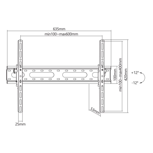 TV Wall Mount SBOX PLB-2546T-2 37"-80" Tilt