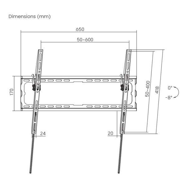 TV Wall Mount SBOX PLB-3446T-2 37"-80" Tilt