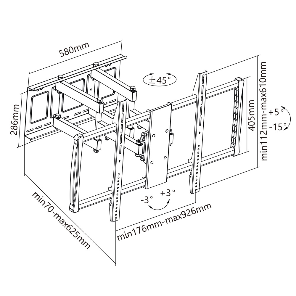TV Wall Mount SBOX PLB-3769 60"-100" Full Motion