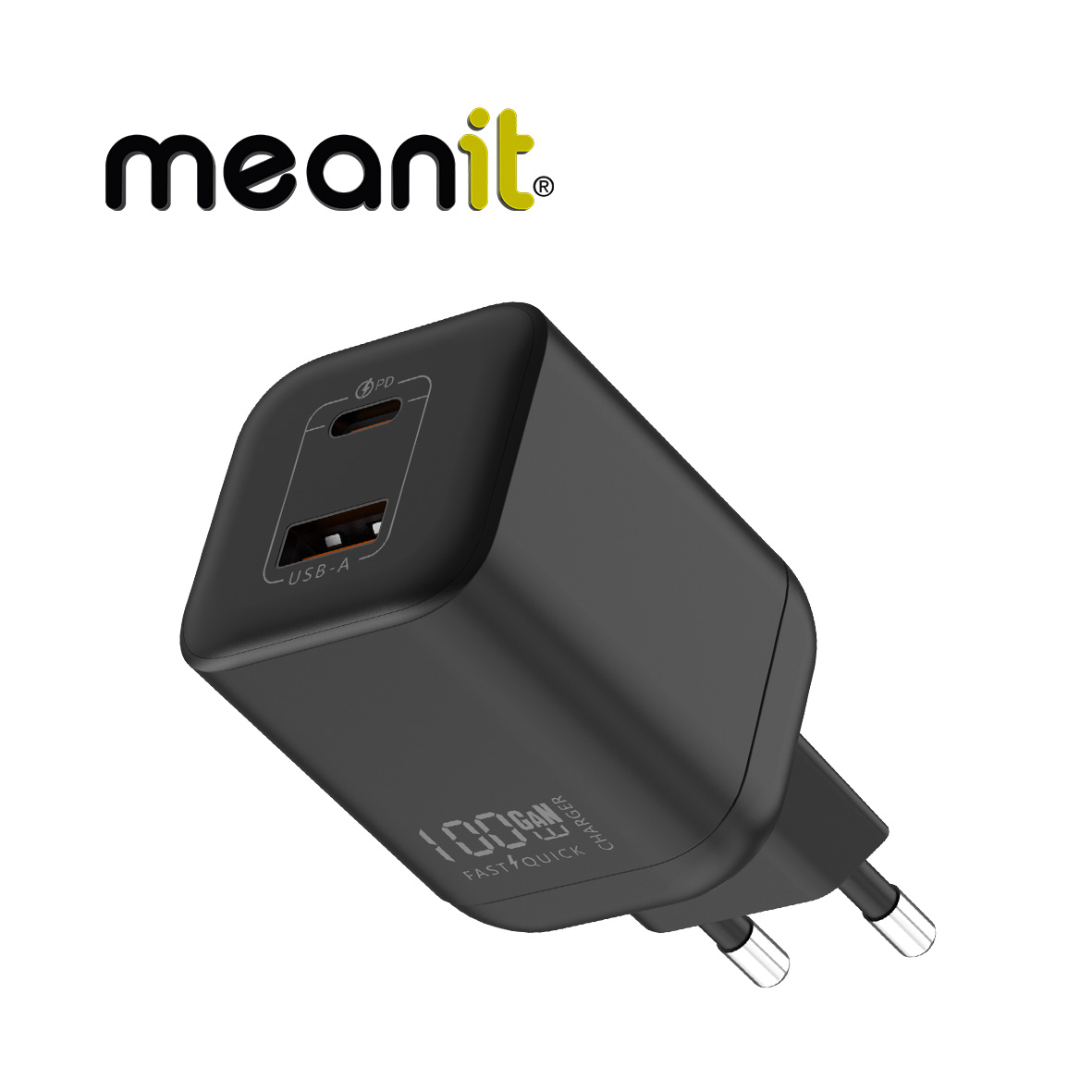 USB Universal Power Charger MeanIT Type-C 100W 2xPort PD Black