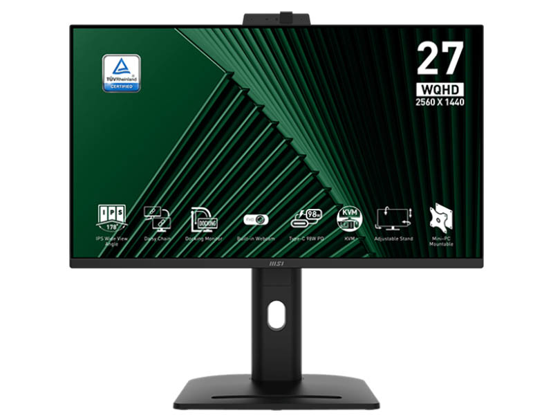 Monitor 27" MSI PRO MP275QPDG IPS,100Hz,2560x1440 WQHD,Type-C(98WPD),1080p Camera,HDMIx2,DP,USB,RJ45
