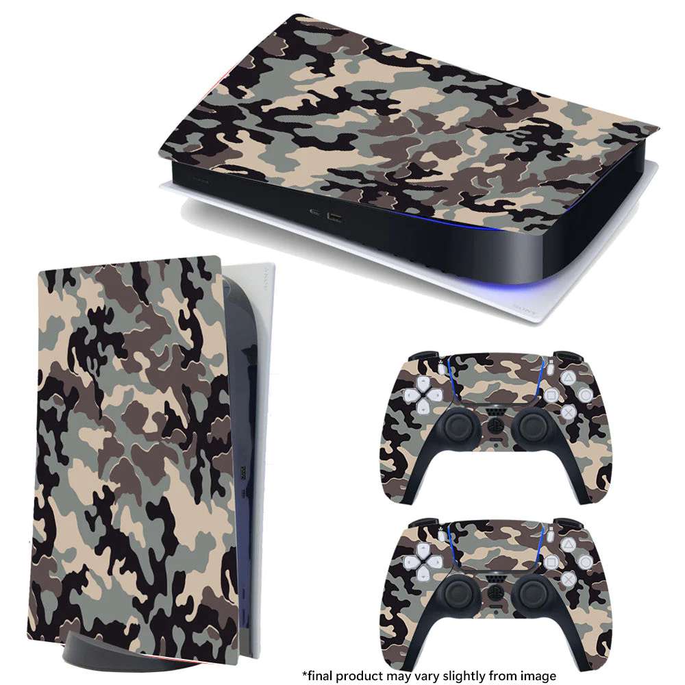 Vinyl cover (stickers) for console and controller - Camouflage (PS5 Disc Edition)