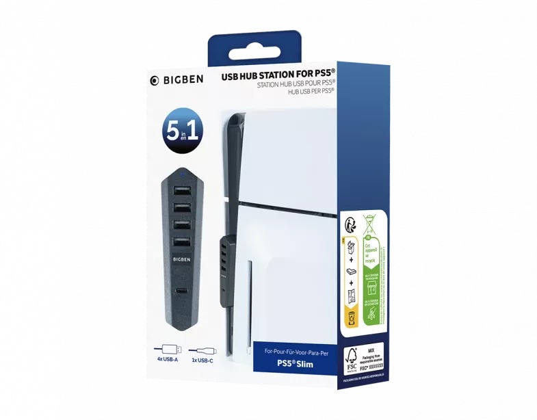 USB Hub 2.0 4-Port Big Ben for Playstation 5 Slim Disc/Digital