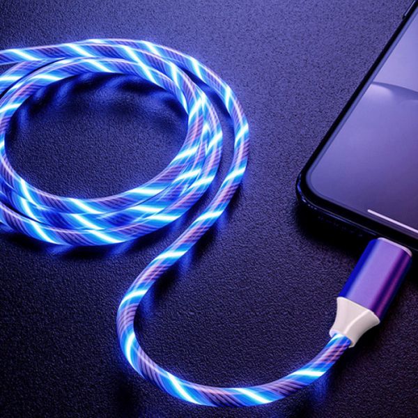 USB Cable for Apple Lightning Platinet 1m LED Blue