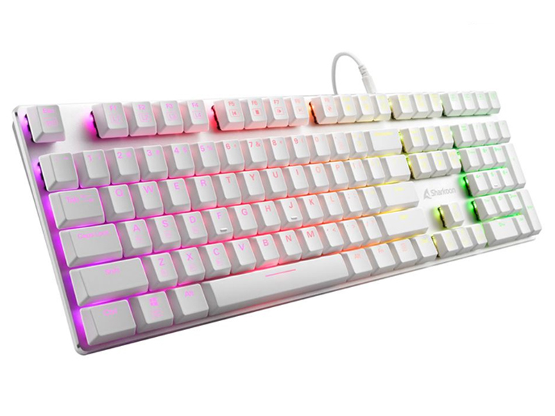Keyboard Sharkoon PureWriter RGB Mechanical Gaming w/RGB Illumination - Kailh Blue Switch White