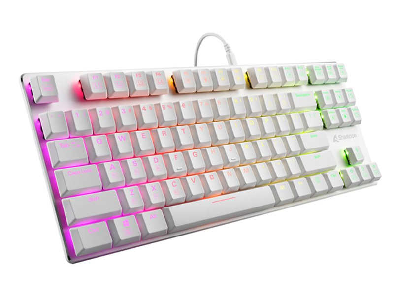 Keyboard Sharkoon PureWriter TKL RGB Mechanical Gaming w/RGB Illumination - Kailh Blue Switch White